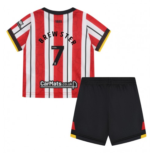 Fotbalové Dres Sheffield United Rhian Brewster #7 Dětské Domácí 2024-25 Krátký Rukáv (+ trenýrky)